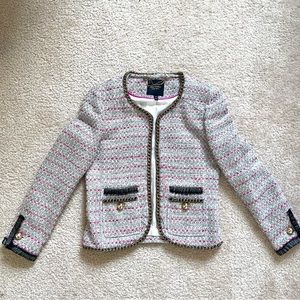Juicy Couture Tweed Blazer Pink / White with Gold & Lace Trims